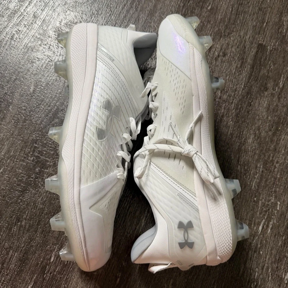 Under Armour Harper 7 Low Elite TPU Baseball Cleats Mens 15 White Iridescent
